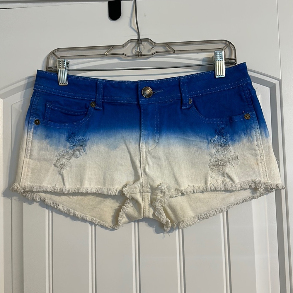 Kendall & Kylie Blue and White Ombre Jean Shorts